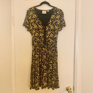 Maeve (Anthropologie) Knee Length Dress | Yellow and Black